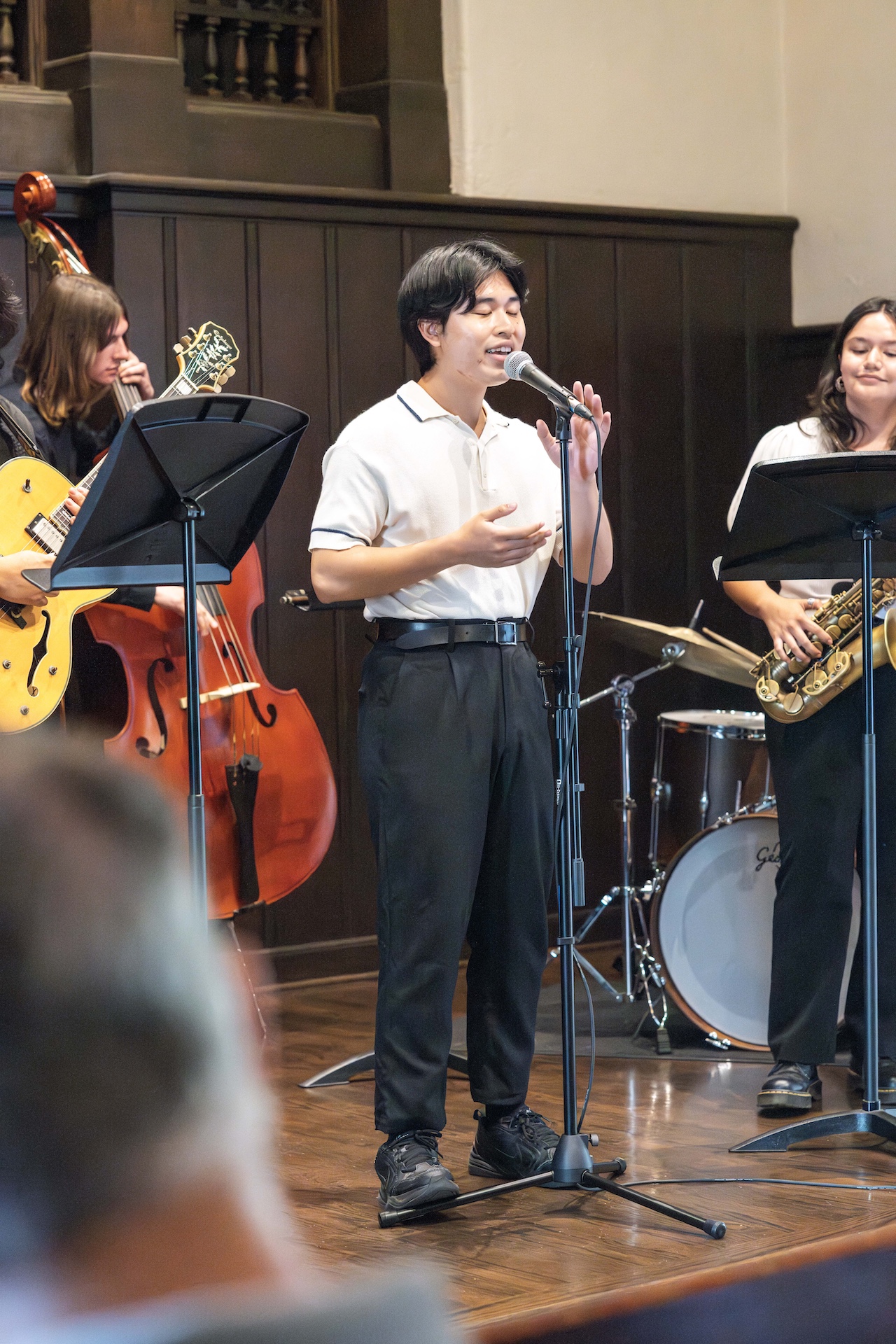 Paulson Cheung, '24 sings at the Music Department Student Showcase