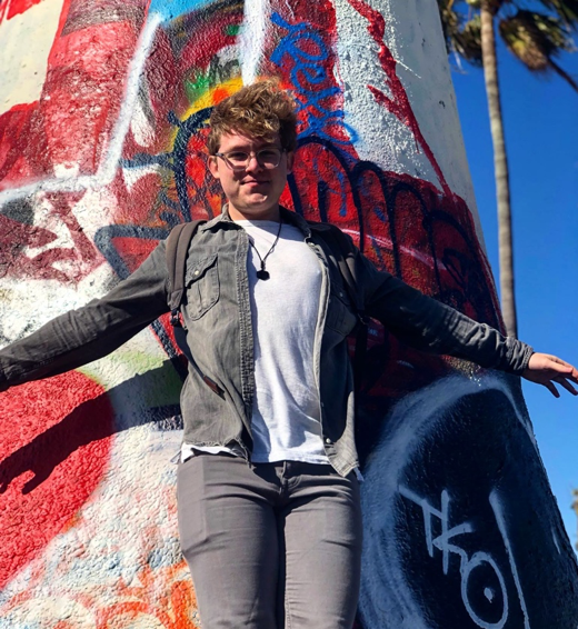 Lulu Wiesemann posing in front of a wall