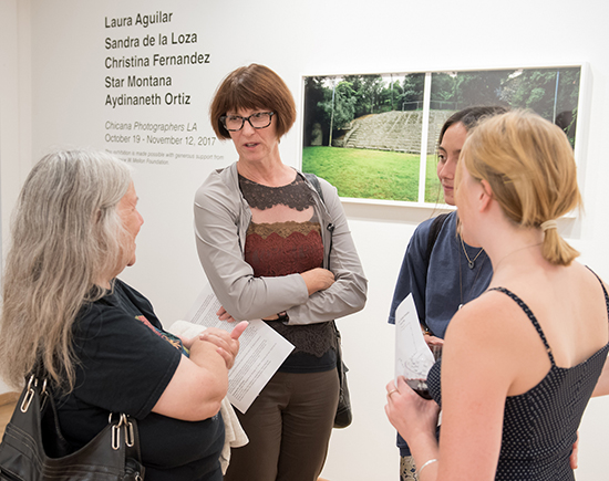 Lyford, second from left, at the opening of Chicana Photographers LA at the Weingart Gallery in October 2017.
