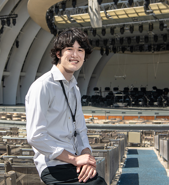Kai Frazier ’28 spent his summer as a production intern at the Hollywood Bowl.