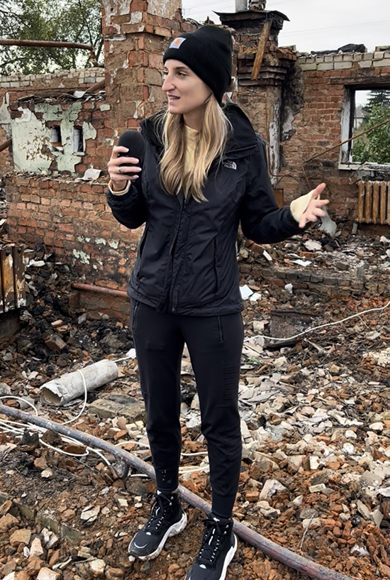 Lonsdorf graduated from producer to correspondent during her time in Ukraine in 2022.