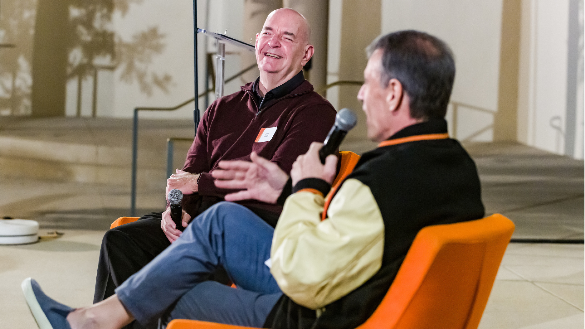 Coach Dale Widolff and moderator Jeff Goldstein '86.