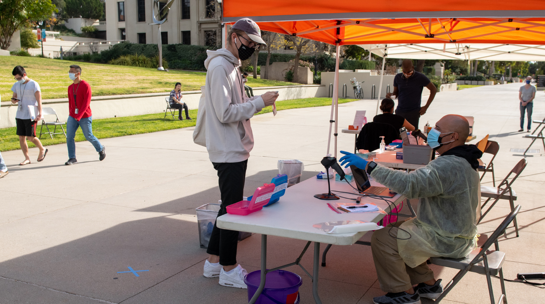 COVID testing in the Quad, January 2021