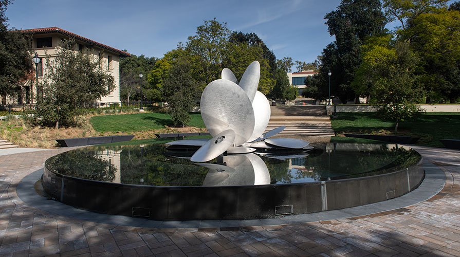 Gilman Fountain on Oxy's campus