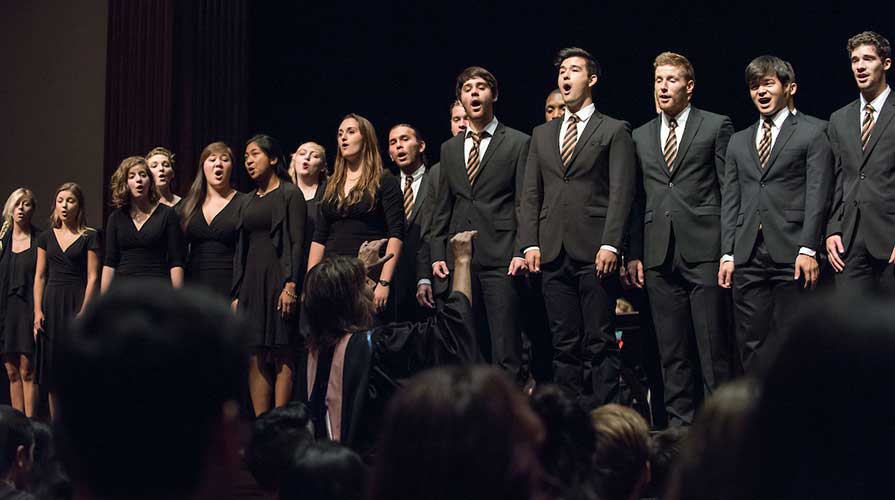 Oxy's glee club performing