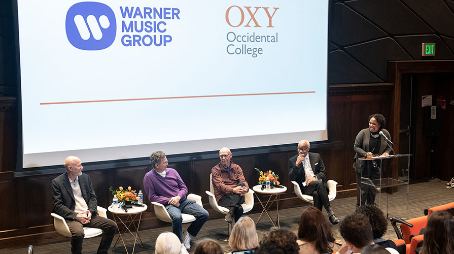 Warner Music Group executives speak to Occidental College students