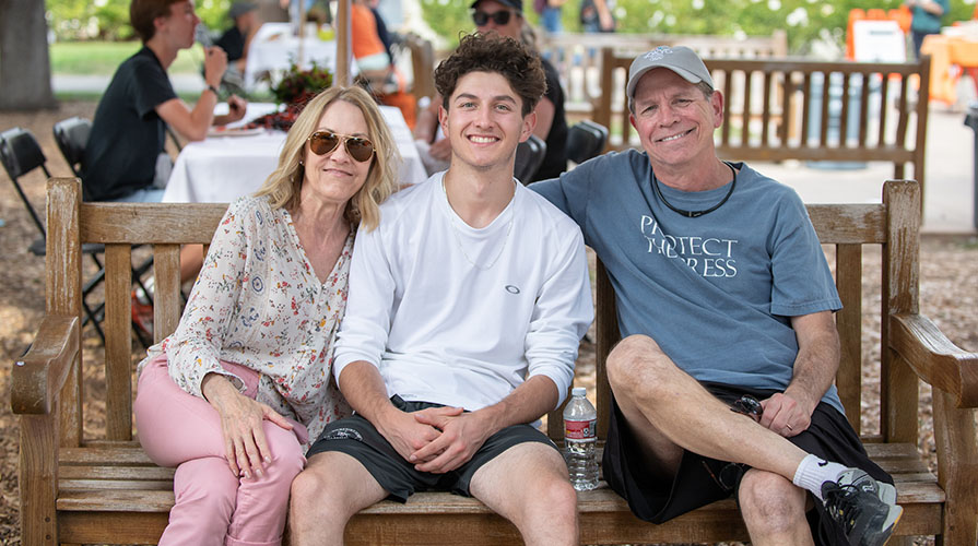 Oxy student and his parents
