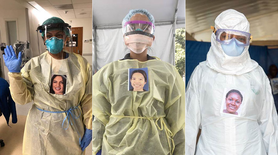 Healthcare workers in PPE gear