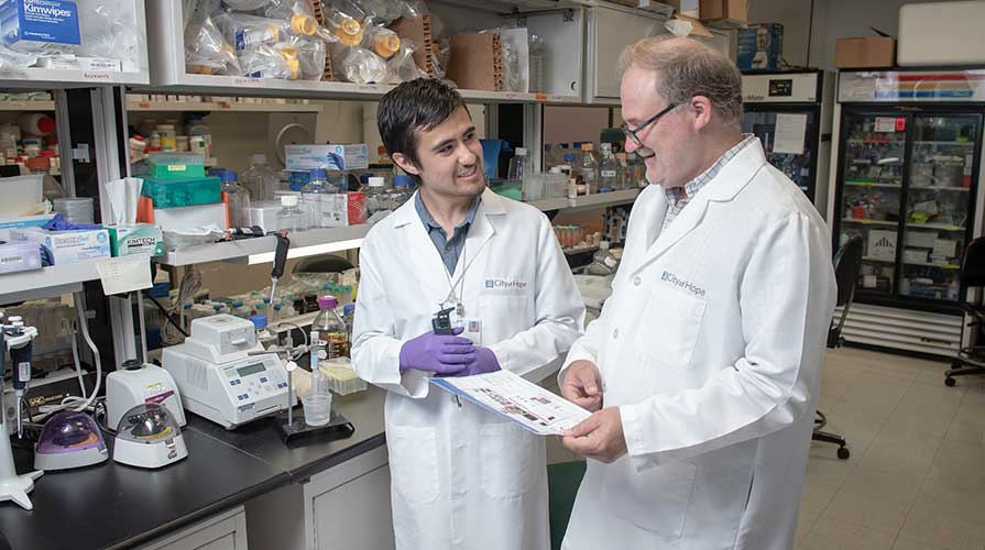 Oxy student intern at City of Hope science lab