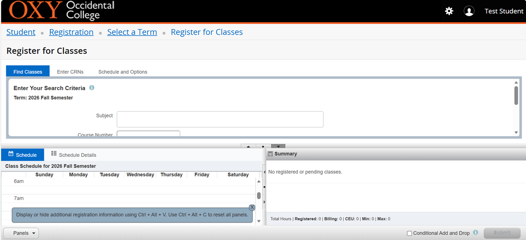Instructional Screenshot Registration