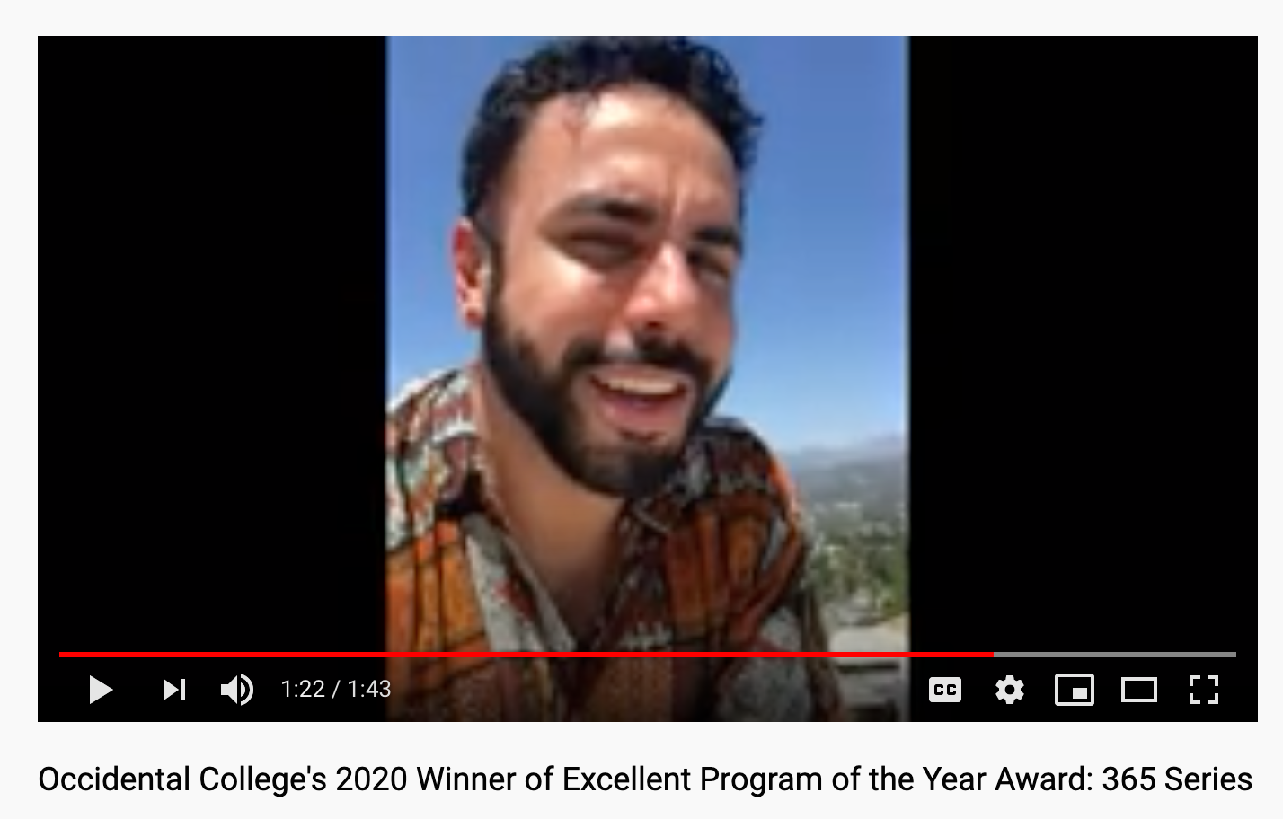 Image of Chris' Video Congratulation BSA, Esther Karpilow, and Habiba Hopson on Excellent Program of the Year Award for 365 Series