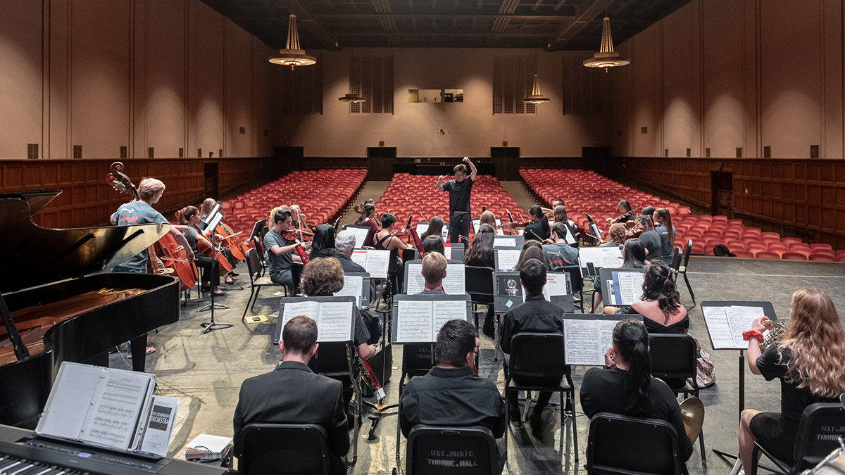 The Occidental Orchestra in a dress rehearsal for their Fall