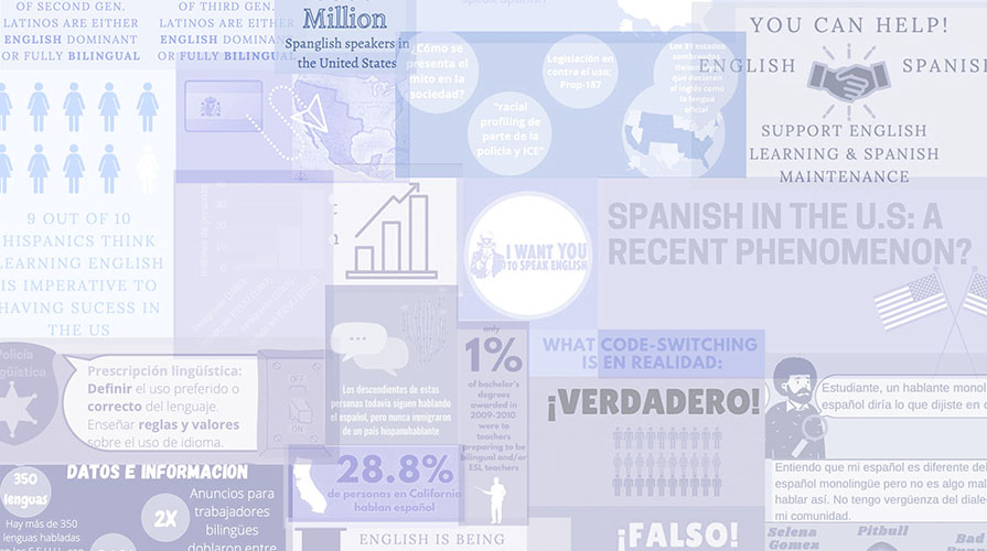 a graphic showing infographics about spanish language in the US