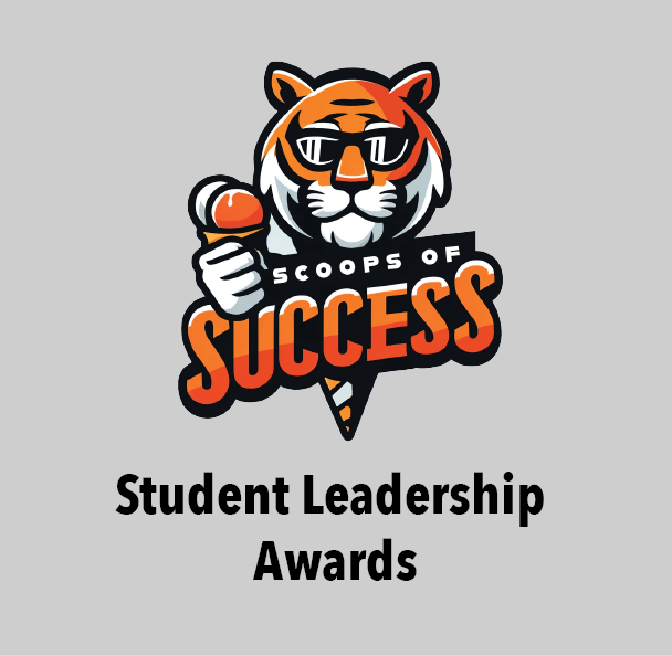 Scoops of Success: Division of Student Affairs Student Leadership Awards A cool tiger with ice cream