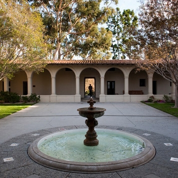 The fountain in Booth Courtyard