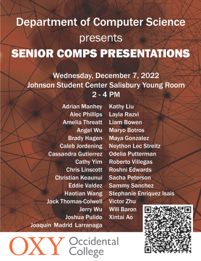 Computer Science Senior Comps December 2022 Computer Science Senior Comps December 2022