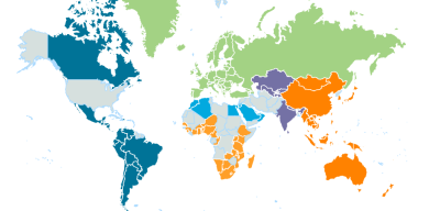 Fulbright countries map