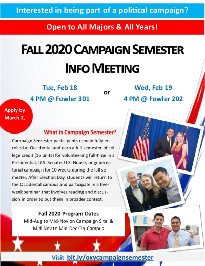 Fall 2020 Campaign Semester Info Meeting Fall 2020 Campaign Semester Info Meeting