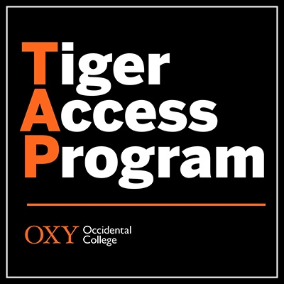 White text reads Tiger Access Program, with TAP highlighted in orange, on a black background