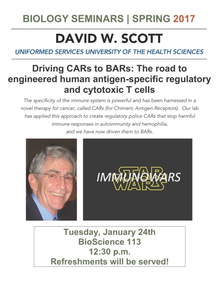 Image for David W. Scott - Driving CARs to BARs: The road to engineered human antigen-specific regulatory and cytotoxic T cells