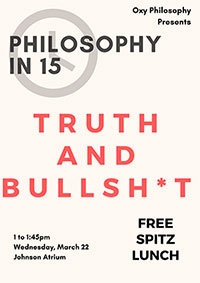 Philosophy in 15 minutes truth and bullshit event poster