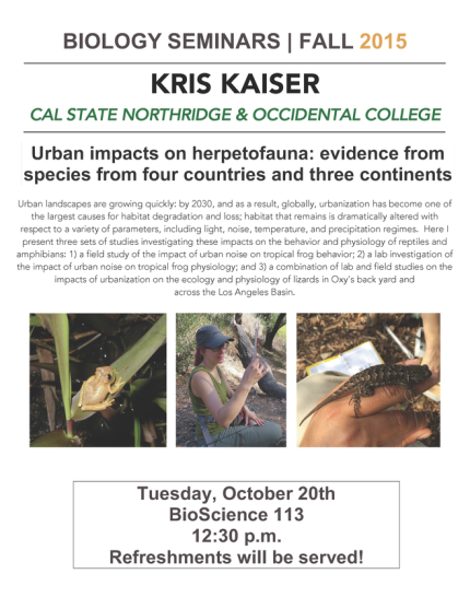 Image for Kris Kaiser: Urban impacts on herpetofauna: evidence from species from four countries and three continents