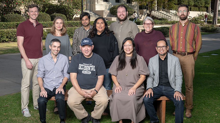 A group photo of the economics faculty at Occidental College