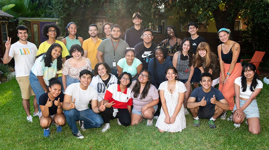 A group of MSI students posing together on the lawn