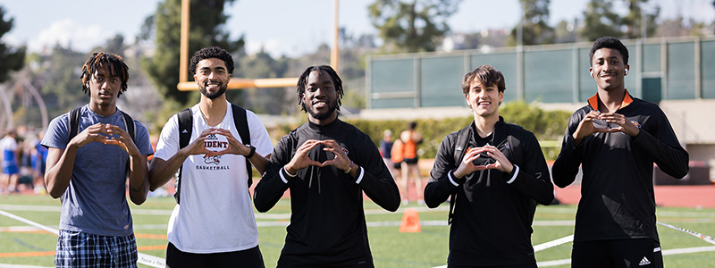 Occidental track and field students show some school spirit.