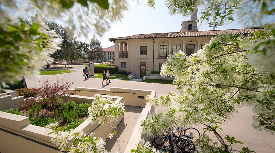 Johnson Hall in the spring