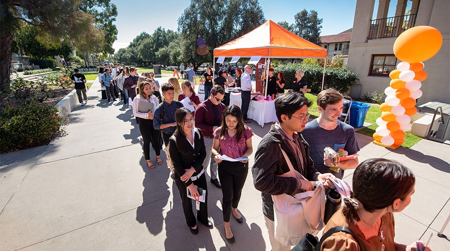 Oxy students at the career fair