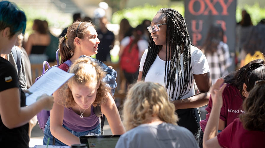 Students at the Oxy Involvement Fair