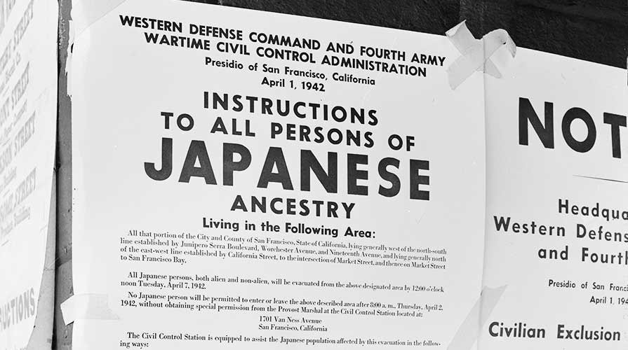 Japanese American exclusion poster from the 1940s
