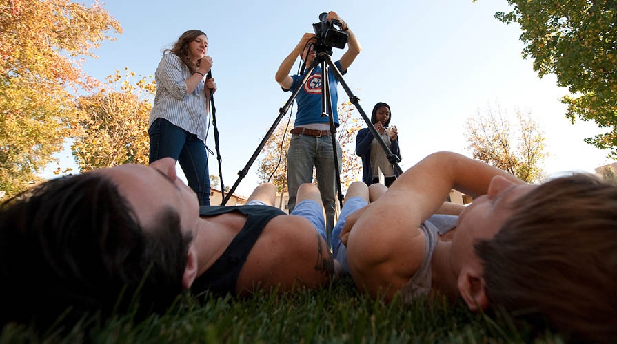 Oxy students filming a movie