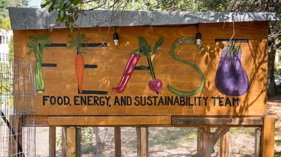 The entrance to Oxy's FEAST Garden