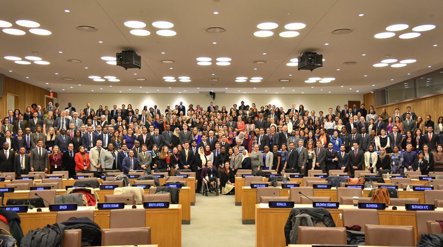 UN program participants pose at UN headquarters
