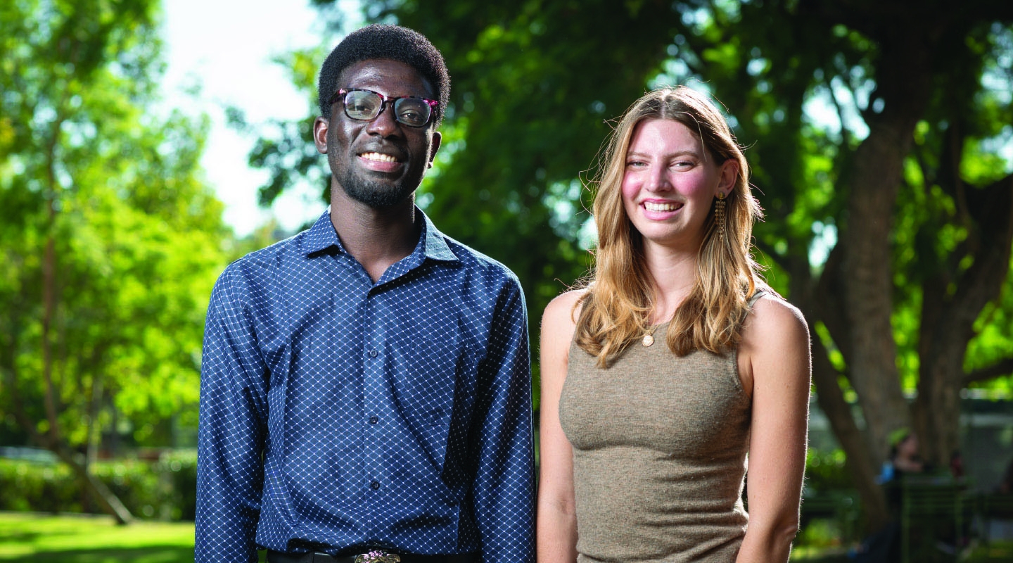 Projects for Peace participants Stephen Amankonah Sekyere ’27 and Eleanor Goddard ’25