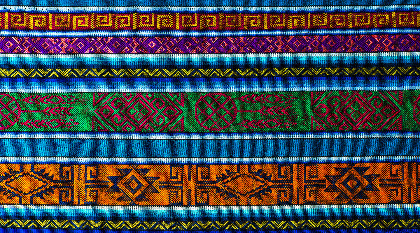 a brightly colored Ecuadorian textile