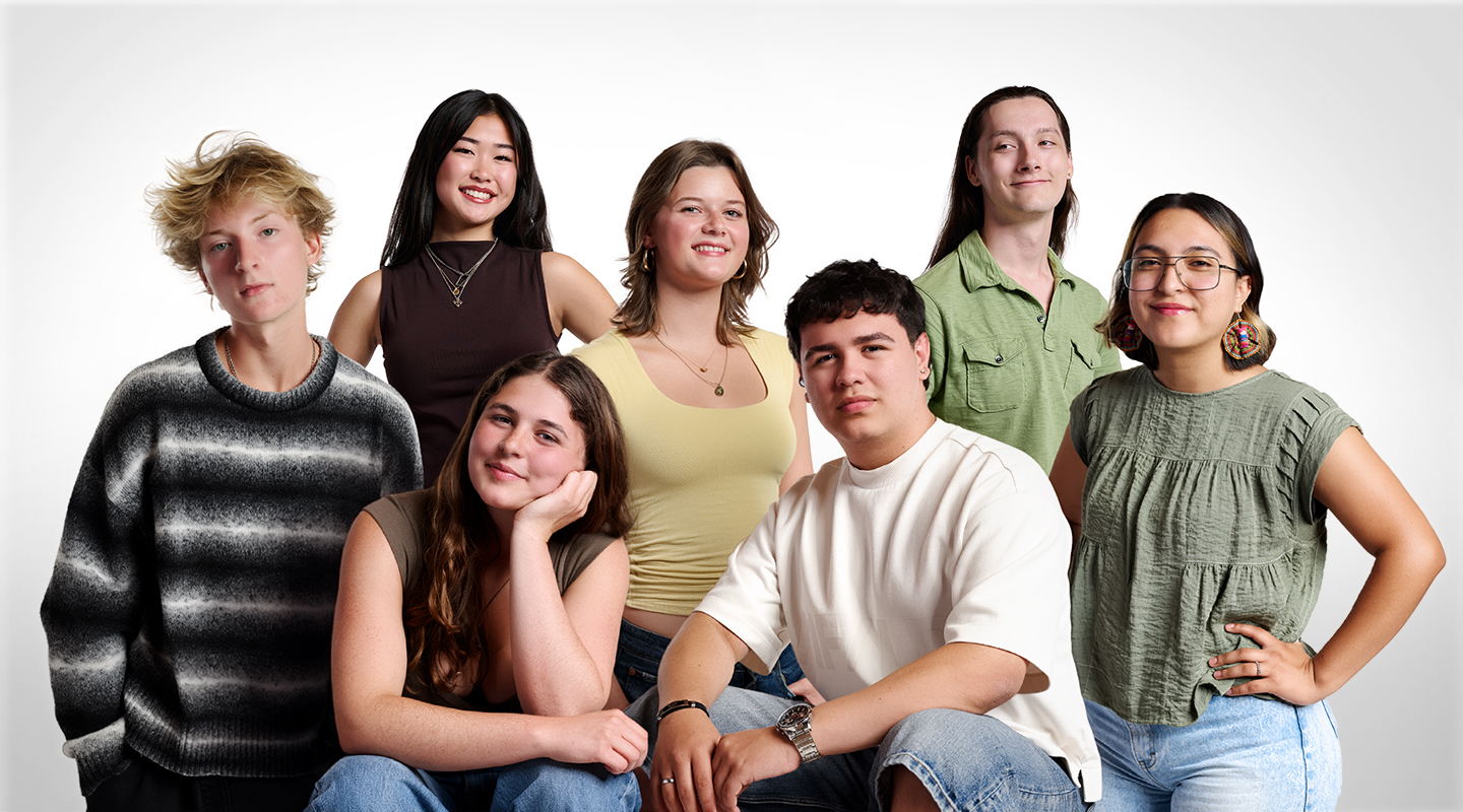 Six members of the Occidental Class of 2029 and a transfer student from the Class of 2027