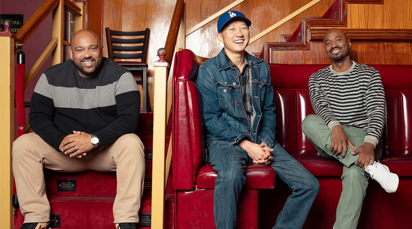 Eddie Gorton ’01, Paul “PK” Kim ’98, and David Murphy ’02 