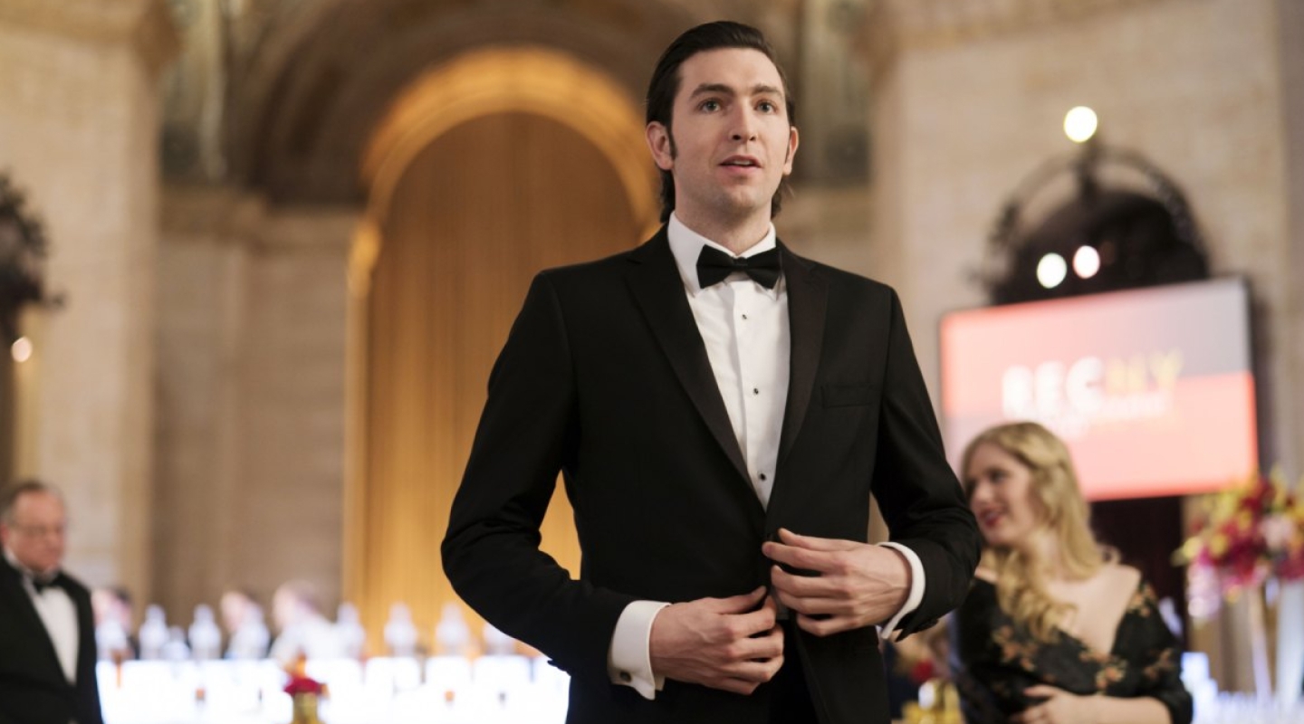 Actor Nicholas Braun '10 as Cousin Greg on HBO's Succession.
