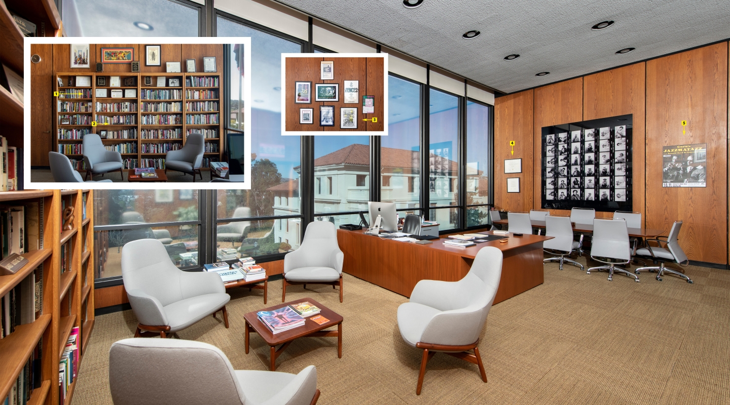 Inside President Elam's office at Occidental College