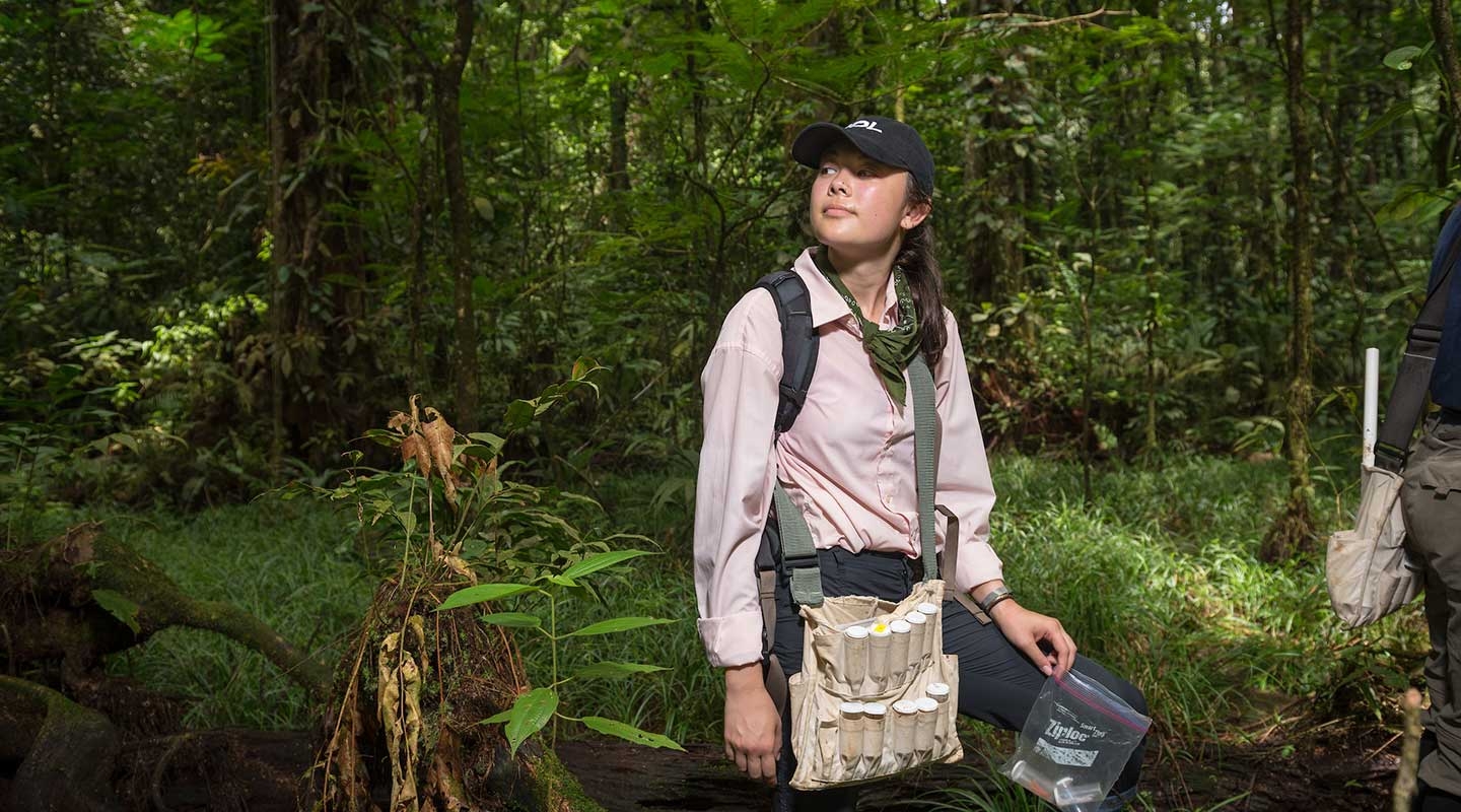 Oxy student Hannah Hayes at La Selva Biological Station