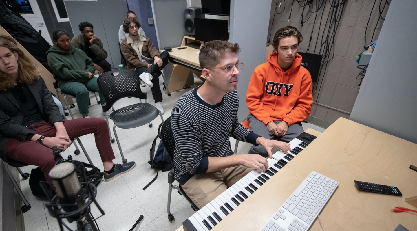 Prof. Adam Schoenberg teaches film scoring at Occidental.