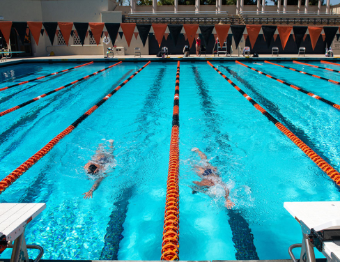 Views of the new pool at the De Mandel Aquatic Center