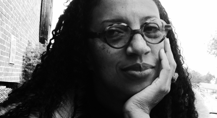 black &amp; white close-up portrait of Robin Coste Lewis