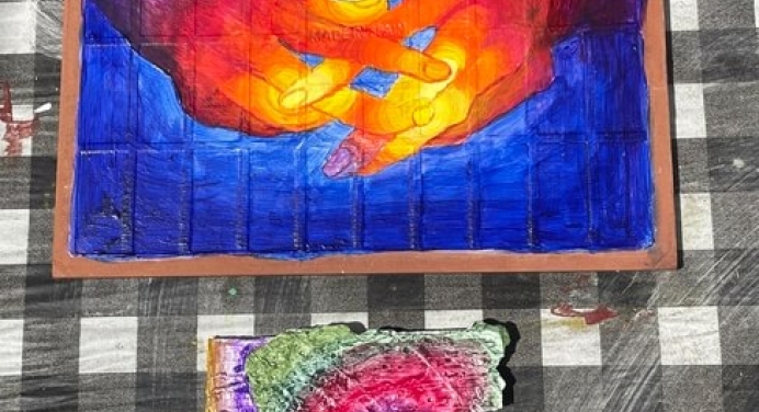 paintings on ceramic tile