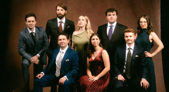Voces8 vocal ensemble posed group