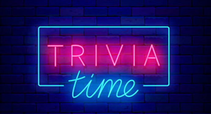 "Trivia Time" in neon letters