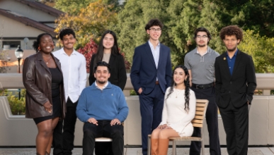 an eight-person portrait of the 2025-26 Obama Scholars cohort